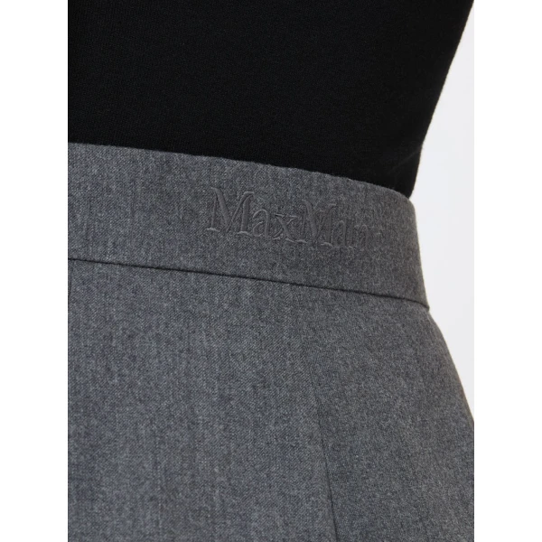 Max Mara Extra High-Waisted Wool Trousers in Medium Grey | Tailored pants | Coveti