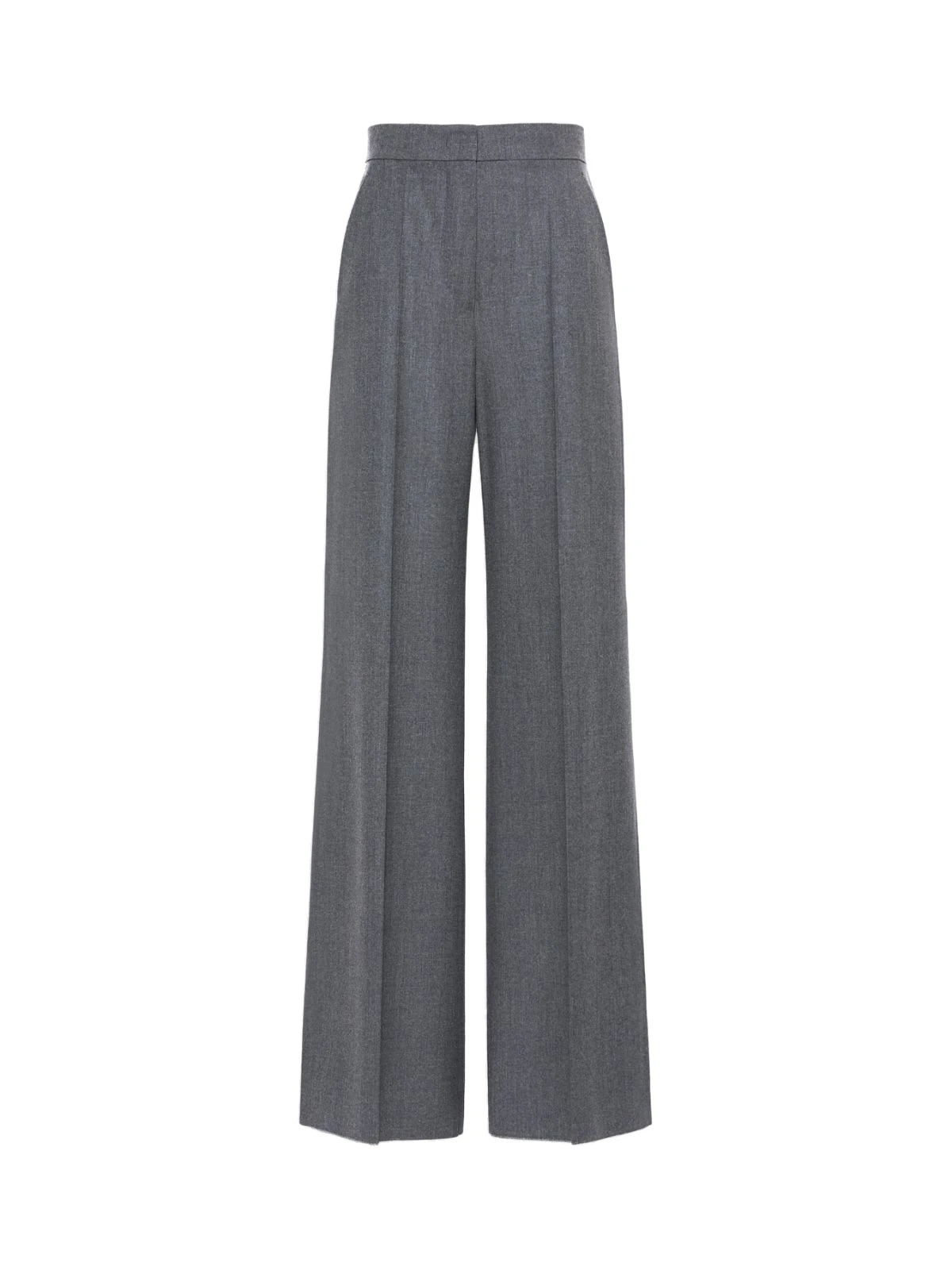 Max Mara Extra High-Waisted Wool Trousers in Medium Grey Max Mara Extra High-Waisted Wool Trousers in Medium Grey | Tailored pants | Coveti