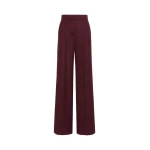 Max Mara Extra High-Waisted Wool Trousers in Wine | Tailored pants | Coveti