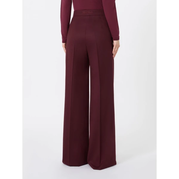Max Mara Extra High-Waisted Wool Trousers in Wine | Tailored pants | Coveti