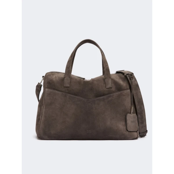 Max Mara Extra-Large Split Leather Shoulder Bag in Dark Brown | Shoulder & Crossbody Bags | Coveti