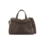 Max Mara Extra-Large Split Leather Shoulder Bag in Dark Brown | Shoulder & Crossbody Bags | Coveti
