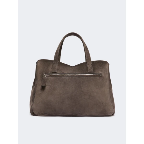 Max Mara Extra-Large Split Leather Shoulder Bag in Dark Brown | Shoulder & Crossbody Bags | Coveti