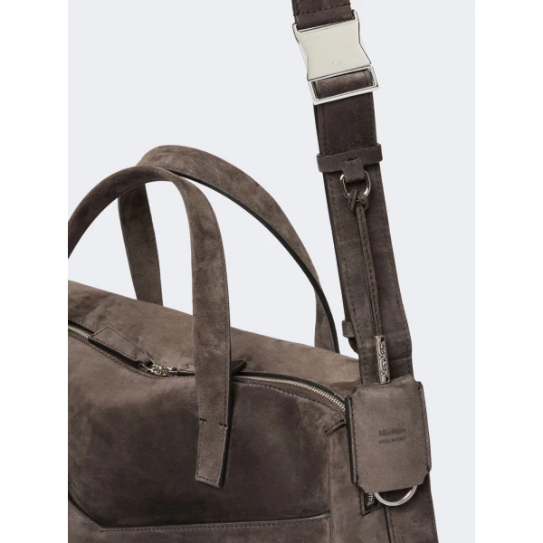 Max Mara Extra-Large Split Leather Shoulder Bag in Dark Brown | Shoulder & Crossbody Bags | Coveti