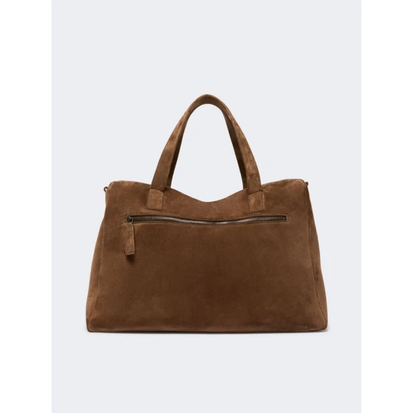 Max Mara Extra-Large Split Leather Shoulder Bag in Hazelnut Brown | Shoulder & Crossbody Bags | Coveti