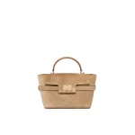 Max Mara Extra Small Margaux Suede Handbag in Beige | Mini Bags | Coveti