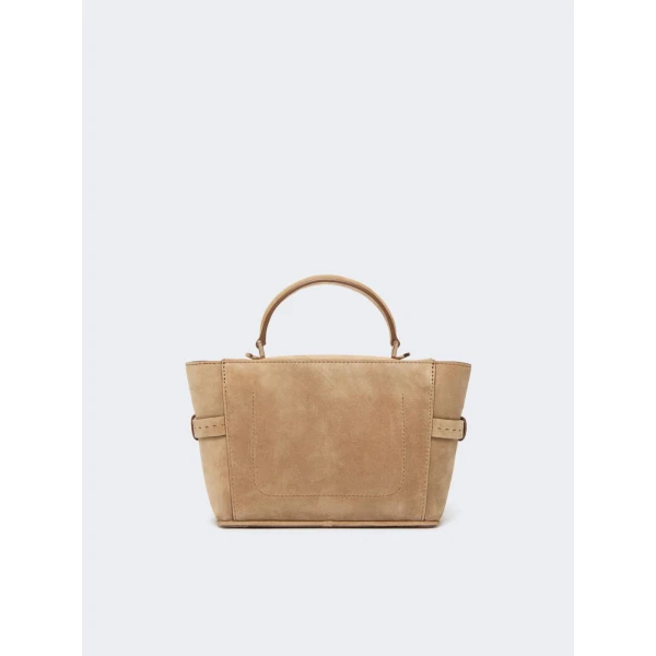 Max Mara Extra Small Margaux Suede Handbag in Beige | Mini Bags | Coveti