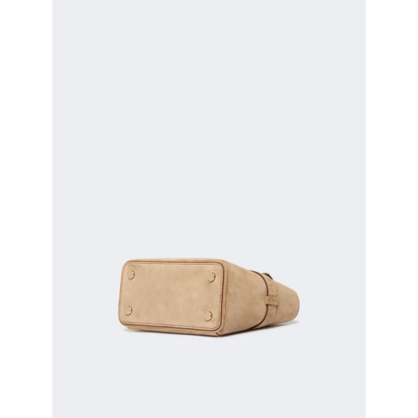Max Mara Extra Small Margaux Suede Handbag in Beige | Mini Bags | Coveti