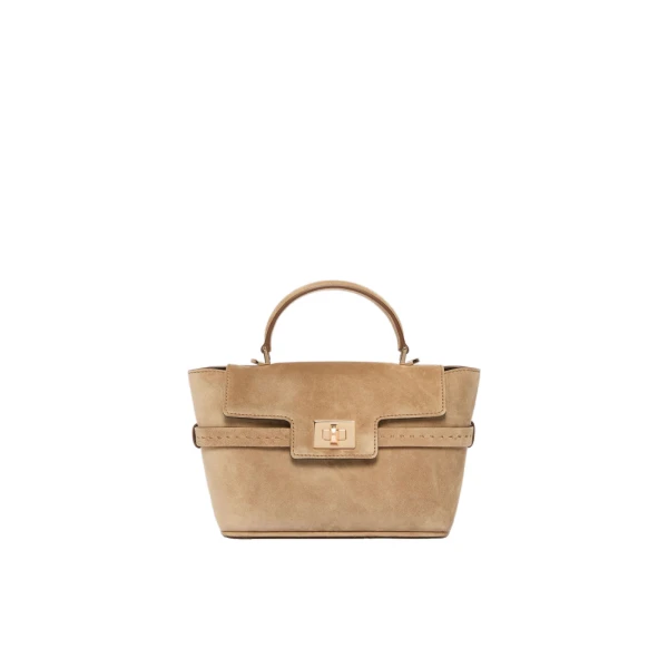 Extra Small Margaux Suede Handbag in Beige