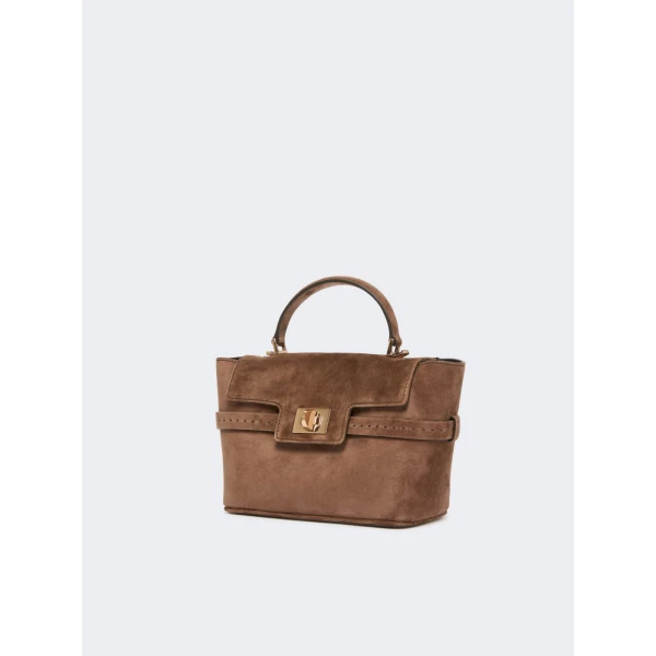 Max Mara Extra Small Margaux Suede Handbag in Brown | Mini Bags | Coveti