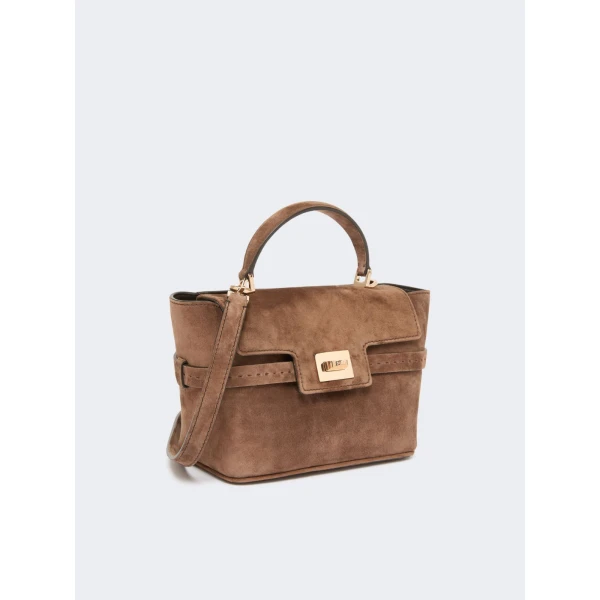 Max Mara Extra Small Margaux Suede Handbag in Brown | Mini Bags | Coveti