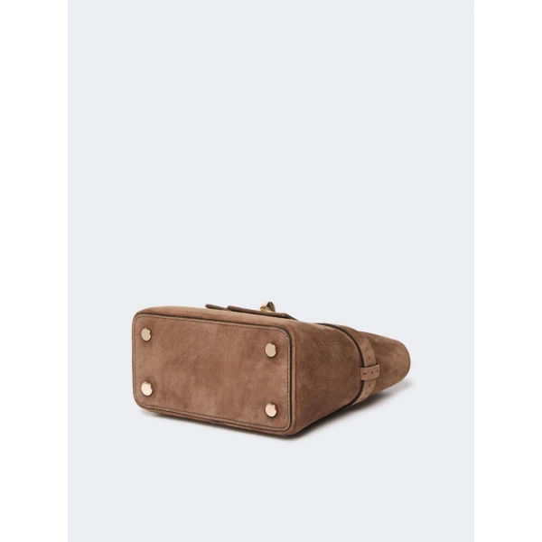 Max Mara Extra Small Margaux Suede Handbag in Brown | Mini Bags | Coveti
