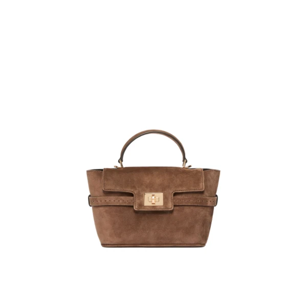 Max Mara Extra Small Margaux Suede Handbag in Brown | Mini Bags | Coveti