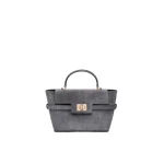 Max Mara Extra Small Margaux Suede Handbag in Medium Grey | Mini Bags | Coveti