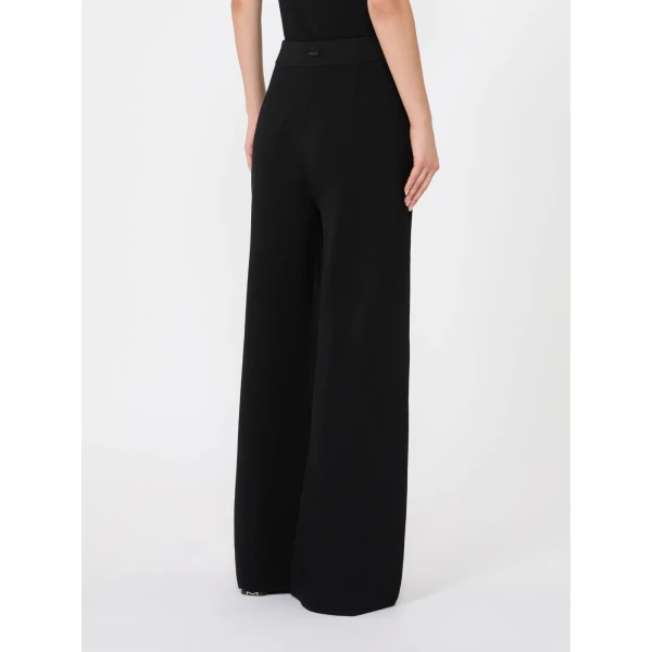 Max Mara Faida Viscose Crepe Knit Trousers in Black | Tailored pants | Coveti