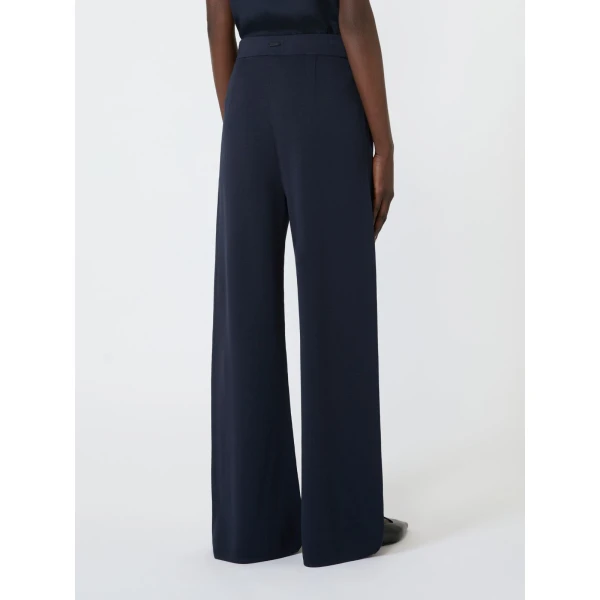 Max Mara Faida Viscose Crepe Knit Trousers in Ultramarine | Tailored pants | Coveti