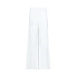 Max Mara Faida Viscose Crepe Knit Trousers in White | Tailored pants | Coveti