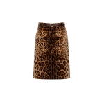 Max Mara Falange Flared Printed Velvet Mini Skirt in Brown | Mini Skirts | Coveti