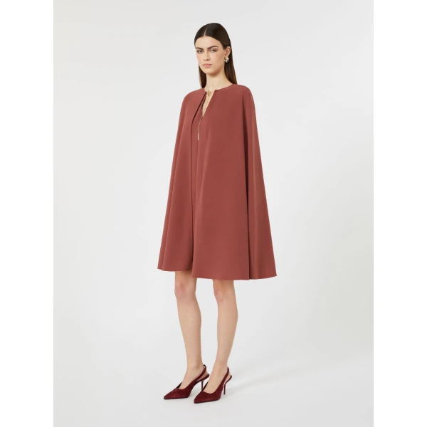 Max Mara Falange Short Cady Cape Dress in Antique Rose | Mini Dresses | Coveti