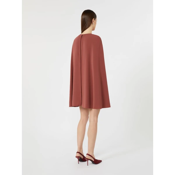 Max Mara Falange Short Cady Cape Dress in Antique Rose | Mini Dresses | Coveti
