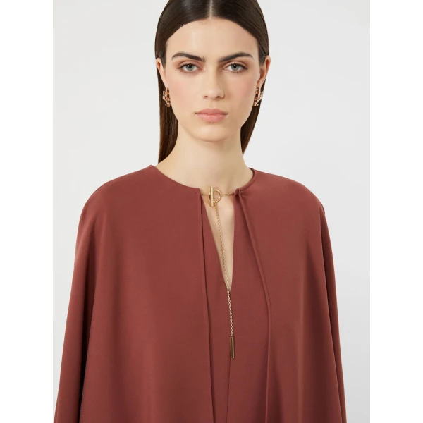 Max Mara Falange Short Cady Cape Dress in Antique Rose | Mini Dresses | Coveti