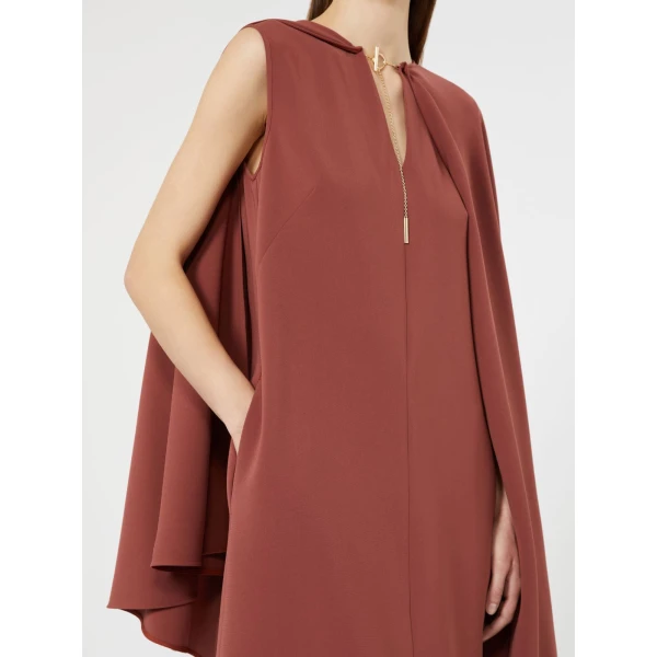 Max Mara Falange Short Cady Cape Dress in Antique Rose | Mini Dresses | Coveti