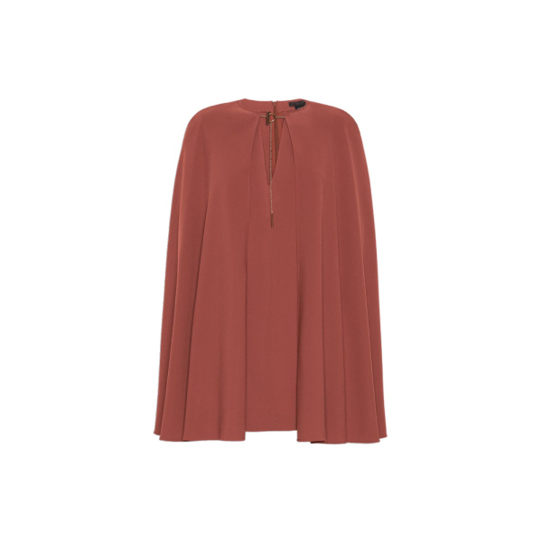 Max Mara Falange Short Cady Cape Dress in Antique Rose | Mini Dresses | Coveti