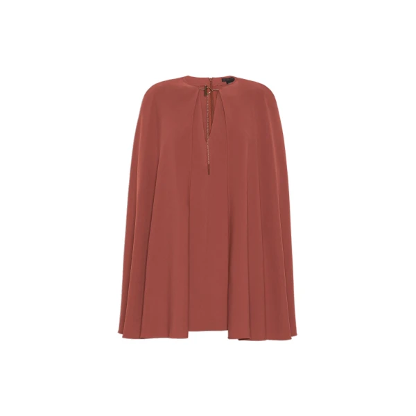 Falange Short Cady Cape Dress in Antique Rose