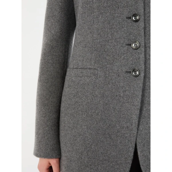 Max Mara Falla Cashmere Crew-Neck Jacket in Dark Grey | Blazers | Coveti