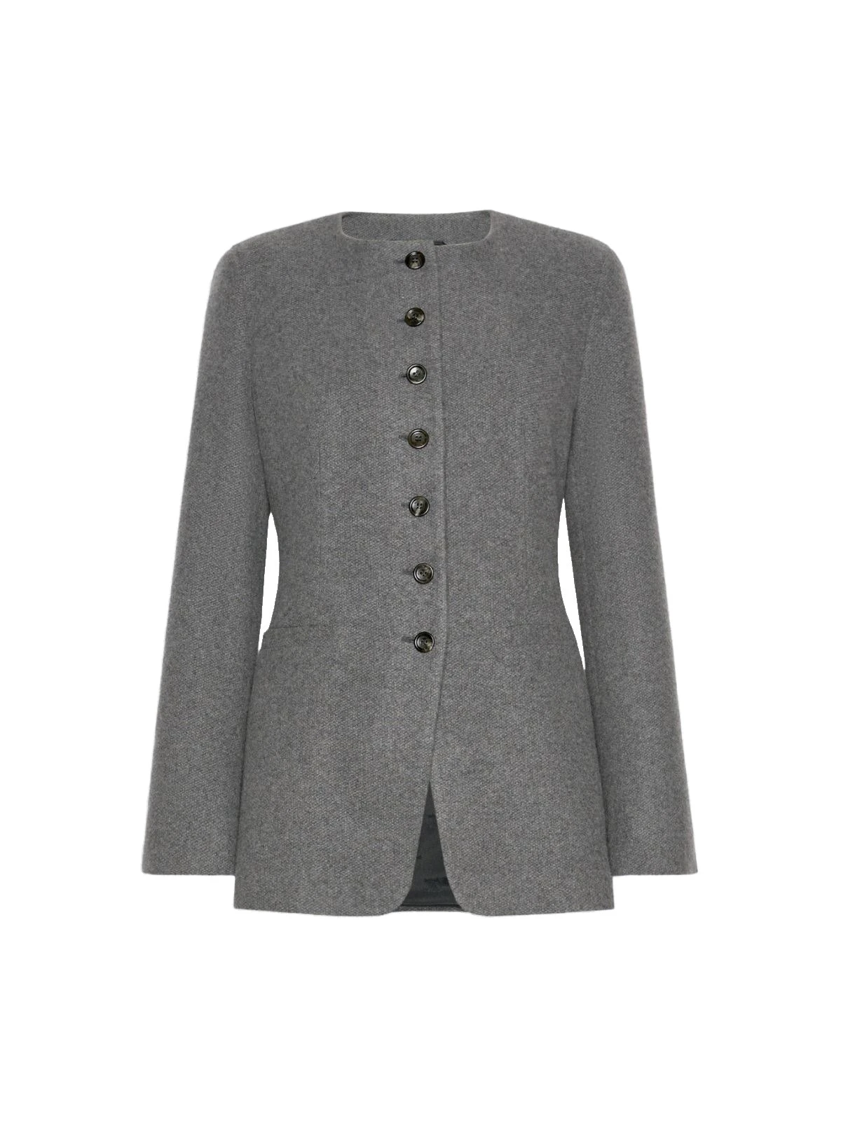 Max Mara Falla Cashmere Crew-Neck Jacket in Dark Grey Max Mara Falla Cashmere Crew-Neck Jacket in Dark Grey | Blazers | Coveti