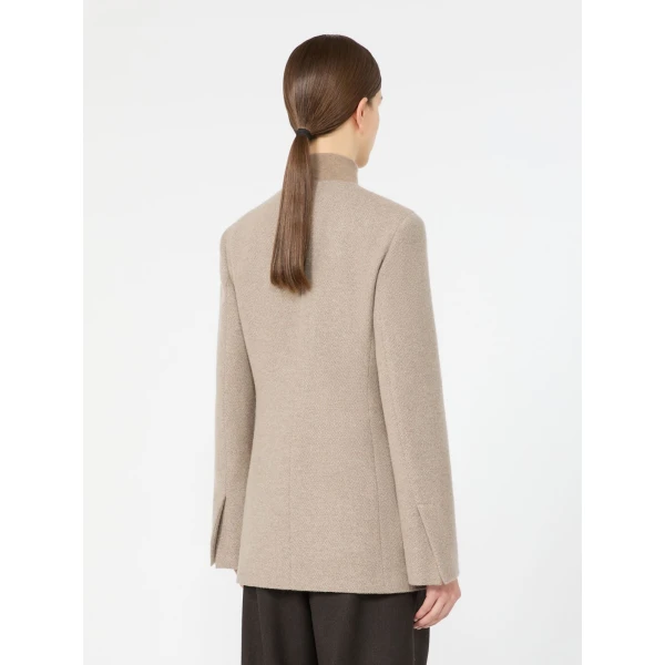 Max Mara Falla Cashmere Crew-Neck Jacket in Sand | Blazers | Coveti