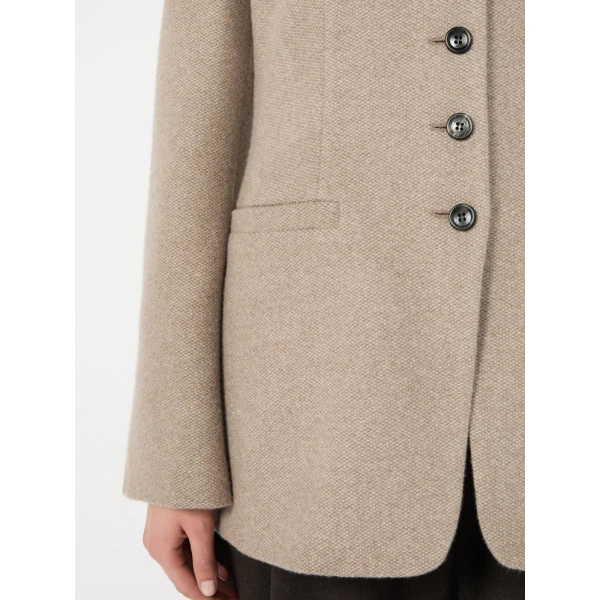 Max Mara Falla Cashmere Crew-Neck Jacket in Sand | Blazers | Coveti