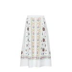 Max Mara Falla Long Embroidered Cotton Skirt in White | Maxi Skirts | Coveti