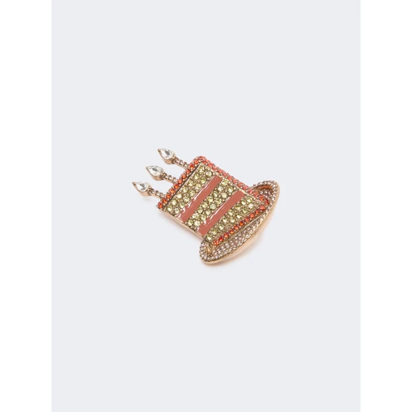 Max Mara Falla Rhinestone Brooch in Antique Rose | Brooches & Pins | Coveti