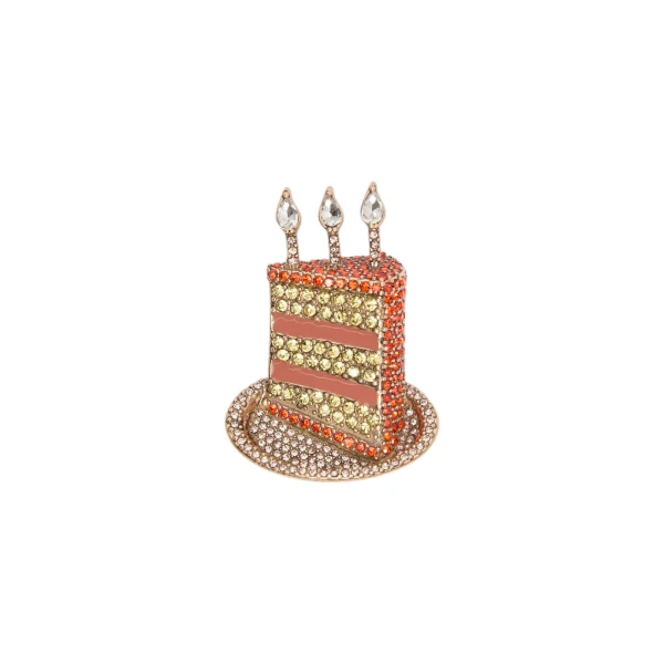 Falla Rhinestone Brooch in Antique Rose