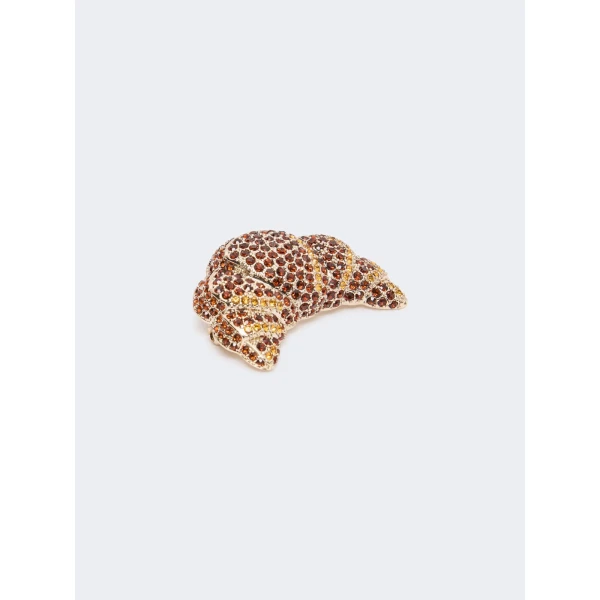 Max Mara Falla Rhinestone Brooch in Cornflower Blue | Brooches & Pins | Coveti