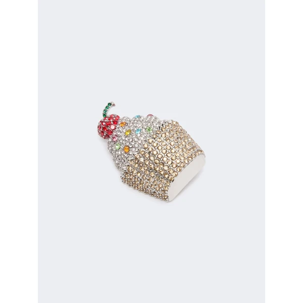 Max Mara Falla Rhinestone Brooch in Ivory | Brooches & Pins | Coveti