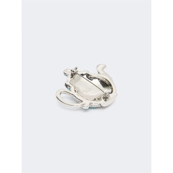 Max Mara Falla Rhinestone Brooch in Light Blue | Brooches & Pins | Coveti