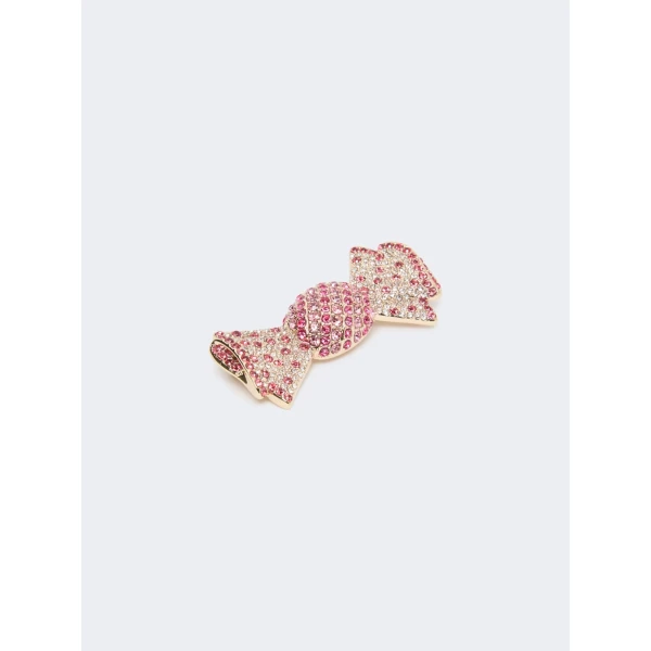 Max Mara Falla Rhinestone Brooch in Pink | Brooches & Pins | Coveti