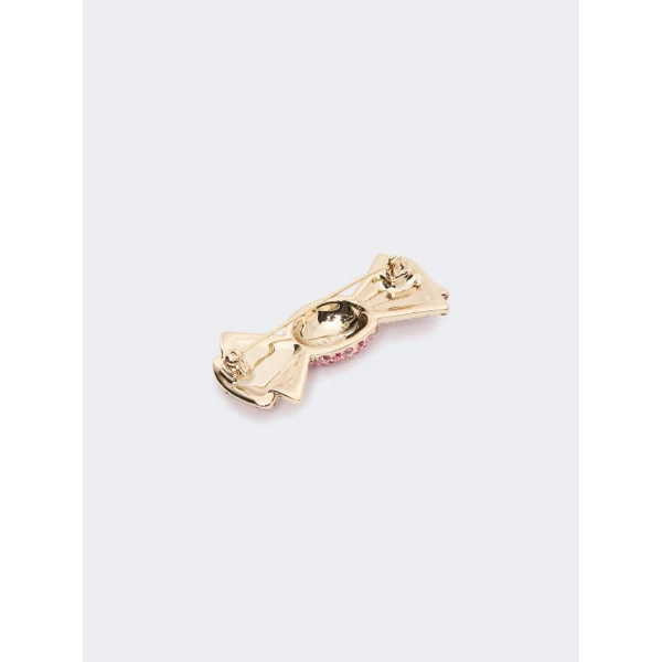Max Mara Falla Rhinestone Brooch in Pink | Brooches & Pins | Coveti