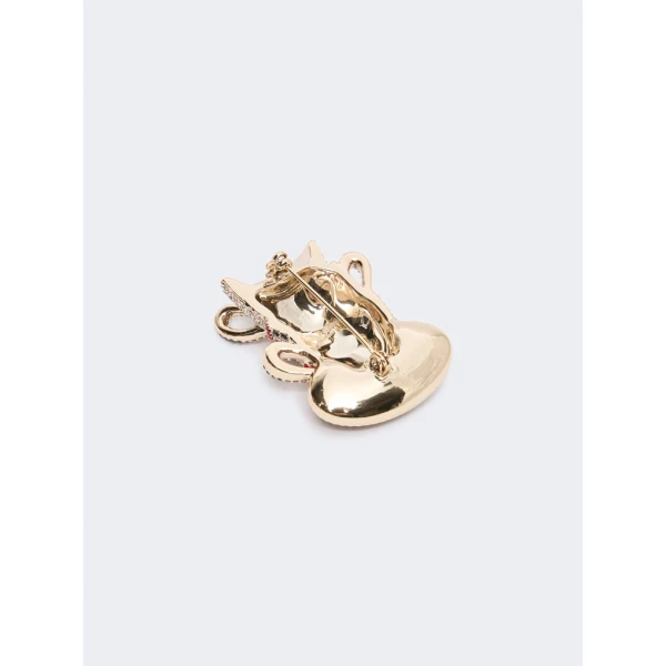 Max Mara Falla Rhinestone Brooch in Silver | Brooches & Pins | Coveti