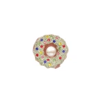 Max Mara Falla Rhinestone Brooch in Tobacco | Brooches & Pins | Coveti