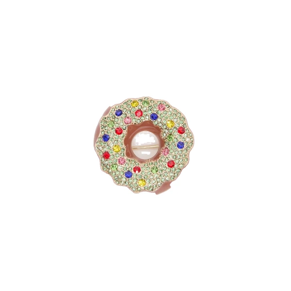 Max Mara Falla Rhinestone Brooch in Tobacco | Brooches & Pins | Coveti