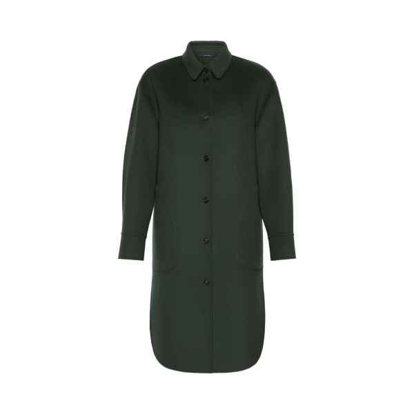 Max Mara Fante Wool Drap Midi Coat in Dark Green | Wool Coat | Coveti