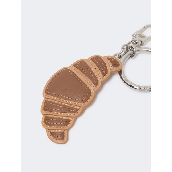 Max Mara Fantino Leather Keyring in Brown | Bag charms | Coveti
