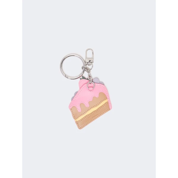 Max Mara Fantino Leather Keyring in Pink | Bag charms | Coveti