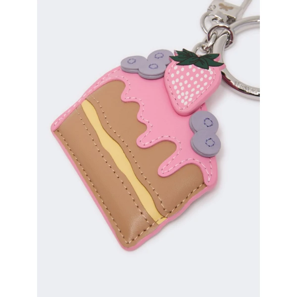 Max Mara Fantino Leather Keyring in Pink | Bag charms | Coveti