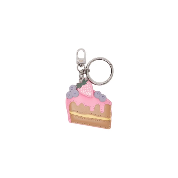 Max Mara Fantino Leather Keyring in Pink | Bag charms | Coveti