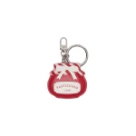 Max Mara Fantino Leather Keyring in Red | Bag charms | Coveti