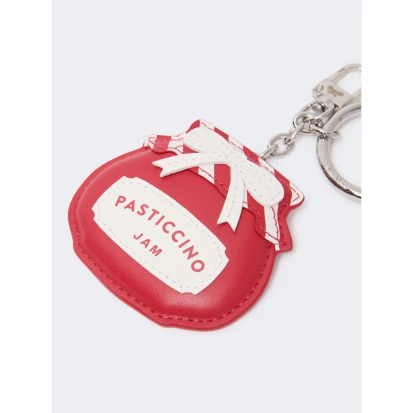 Max Mara Fantino Leather Keyring in Red | Bag charms | Coveti